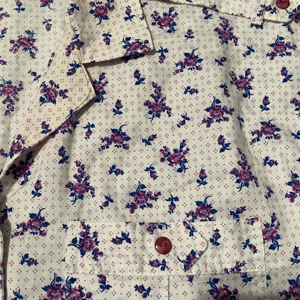 Vintage floral cropped button down Size L - Image 10
