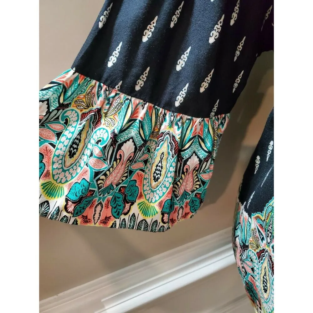 New Direction Women's Black Cotton & Modal Long Sleeve Round Neck Blouse Size XL - Image 5