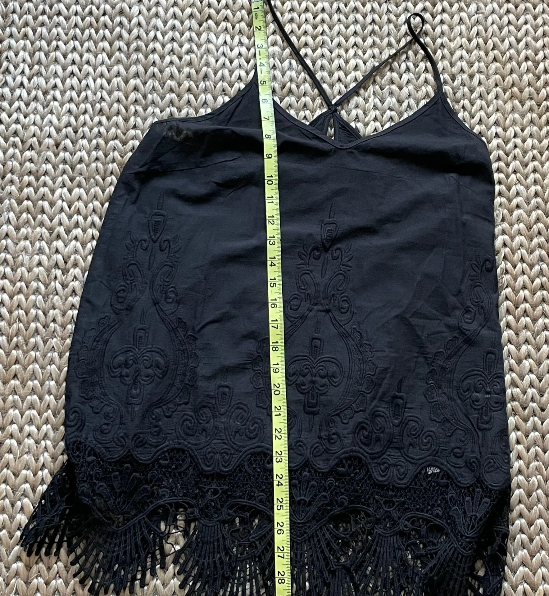 Black Lace Trim Tank Blouse Medium - Image 7