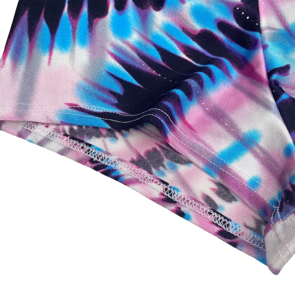 Motionwear ⍟ V-Waist Dance Gymnastic Competition Shorts ⍟ Multicolor Print ⍟ XS - Image 6