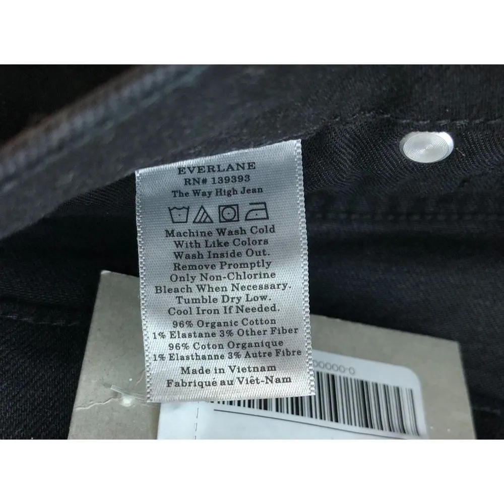Everlane The Way-High Jean Raw Hem Stretch Coal Black Size 35 - Image 9