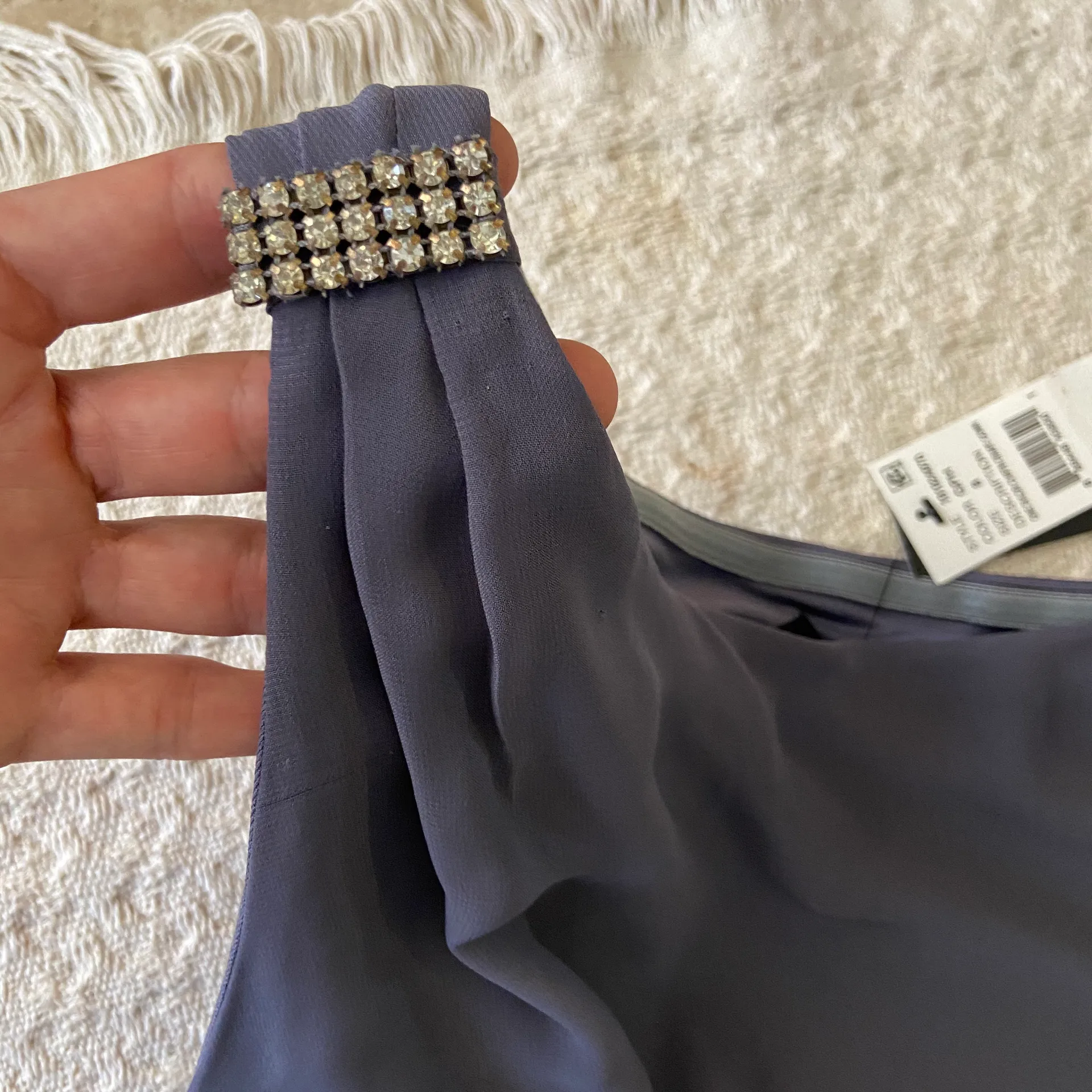 Dress Size 8 Gray One Shoulder Chiffon Drape Gown - Image 8