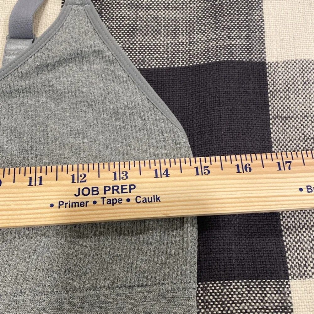 super soft Longline athletic workout lounge bras Gray - Image 7