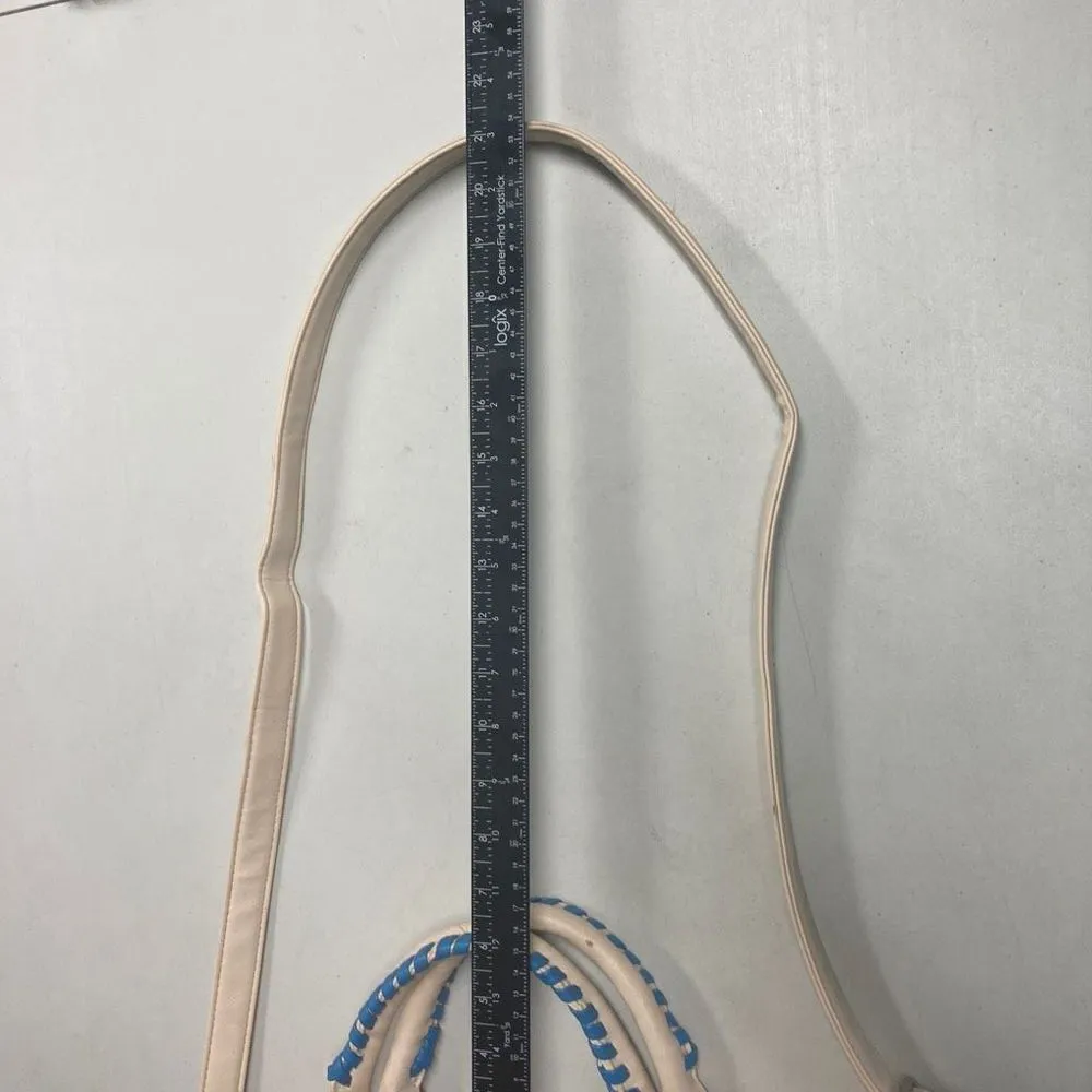 Retro Hippie Fringe With Psychedelic Owl Design‎ Crossbody Shoulder Tote ￼14X13 Blue - Image 8