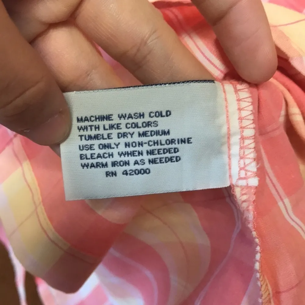 BASIC Editions pink/yellow plaid buttondown - Image 4