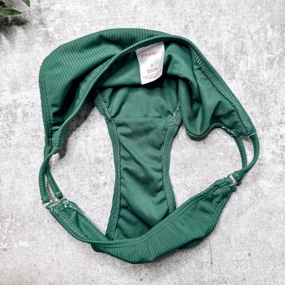 Xhilaration Green Ribbed Bikini Swim Bottom Full Coverage Size Small - Image 4