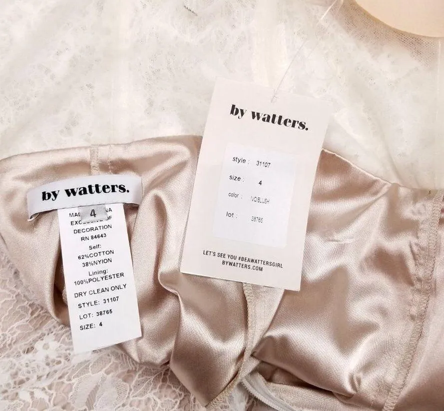 NWT by Watters Marmelade Illusion Lace Wedding Dress White Sz 4 - Image 11