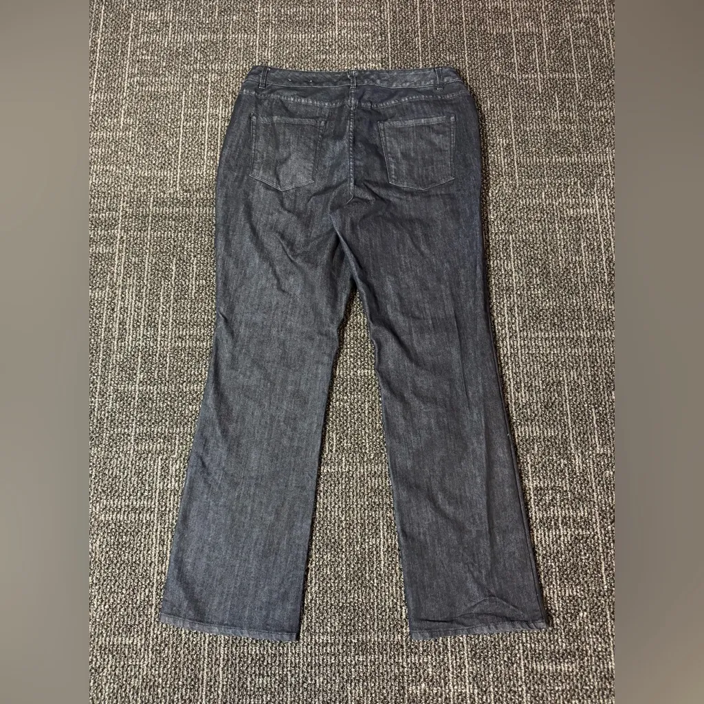 Coldwater Creek Blue Dark Denim High Waist Straight Leg Jeans Size 14 - Image 6