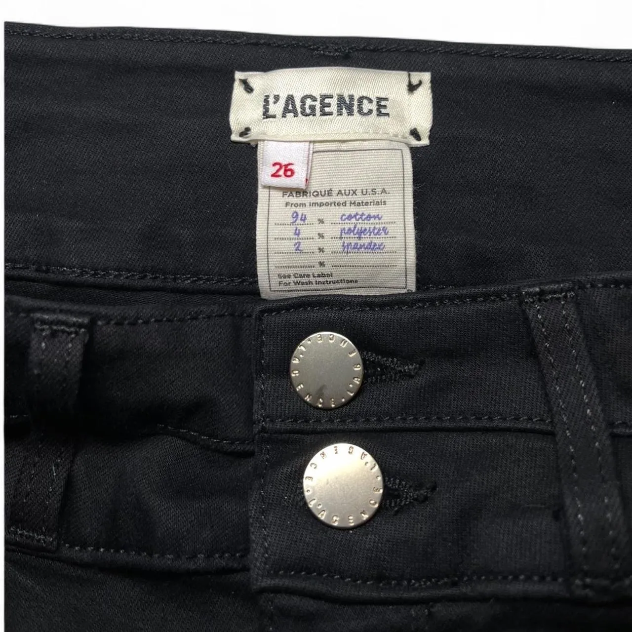 NWOT! L'AGENCE PEYTON High-Rise Skinny Black Double Waist Stretch Jeans Ankle 26 - Image 2