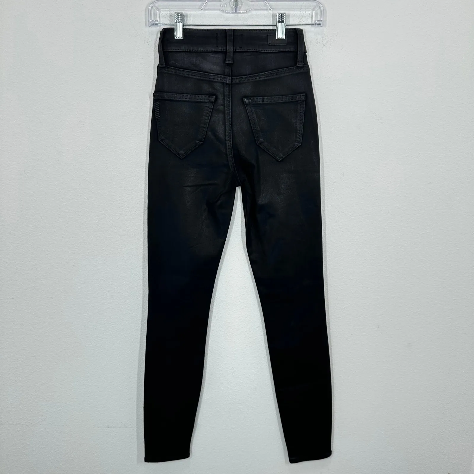 PAIGE Women's Size 23 Cheeky High Rise Skinny in Black Fog Luke Coating NWOT - Image 7