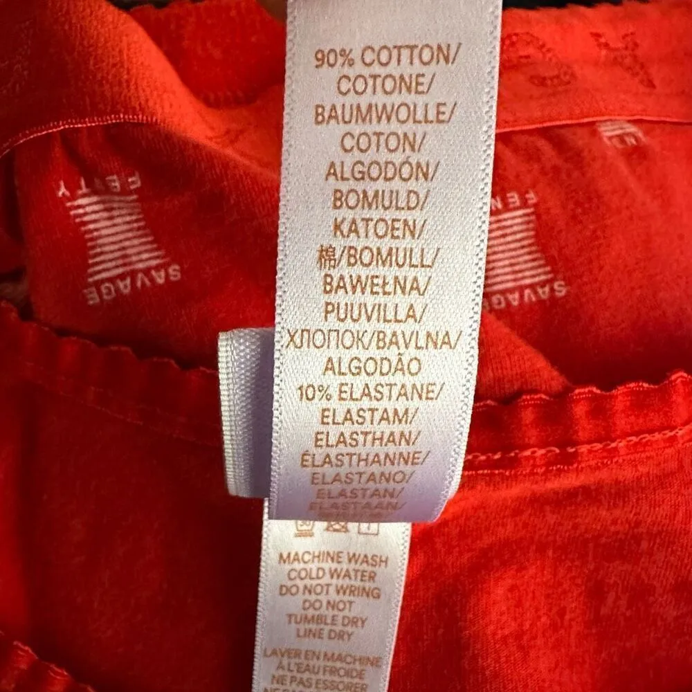 SAVAGE X COTTON JERSEY CROP TEE GOJI BERRY RED X PRINT Size 2X - Image 6