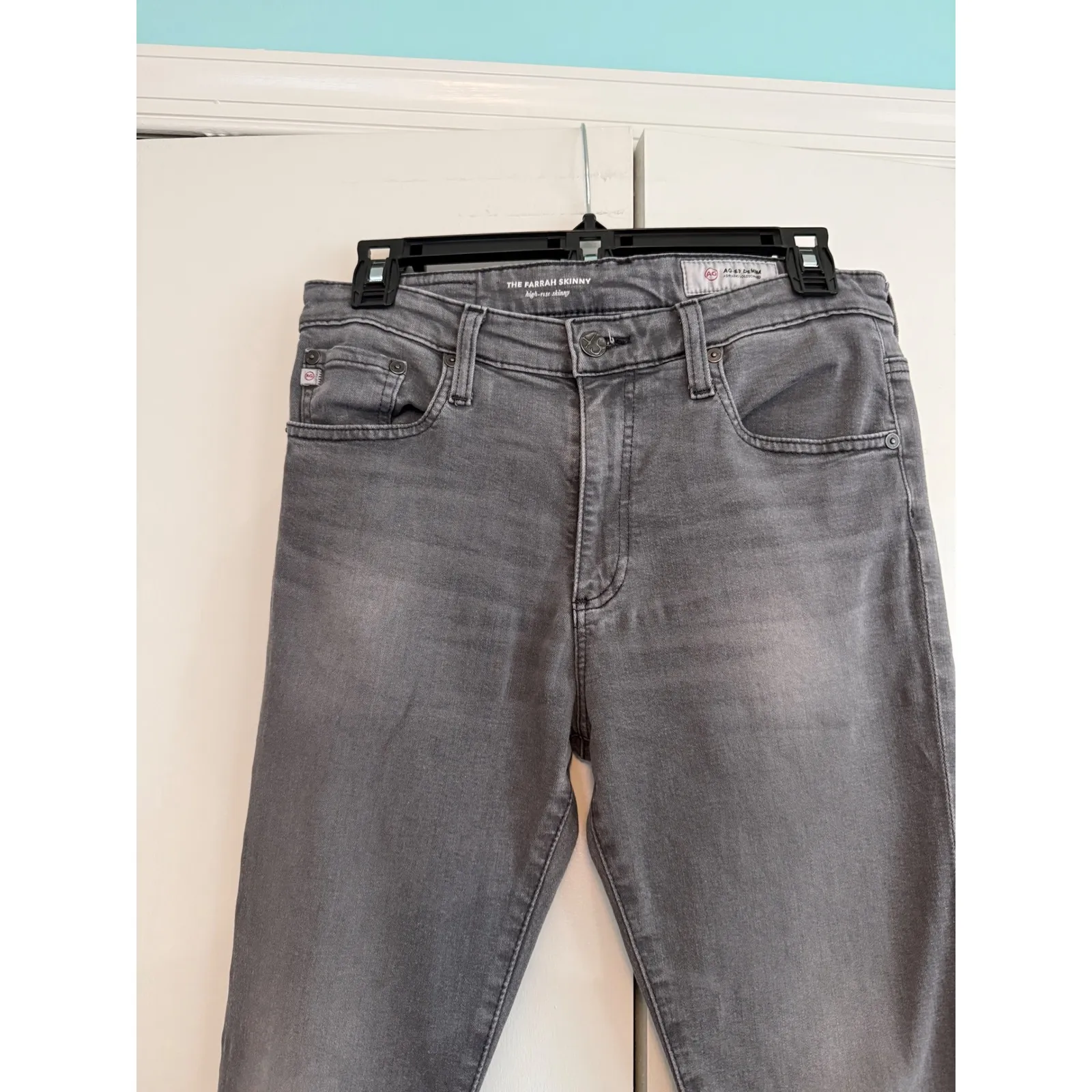 AG Adriano Goldschmied The Farrah Skinny Grey‎ High Rise Jeans Women Size 29R - Image 2