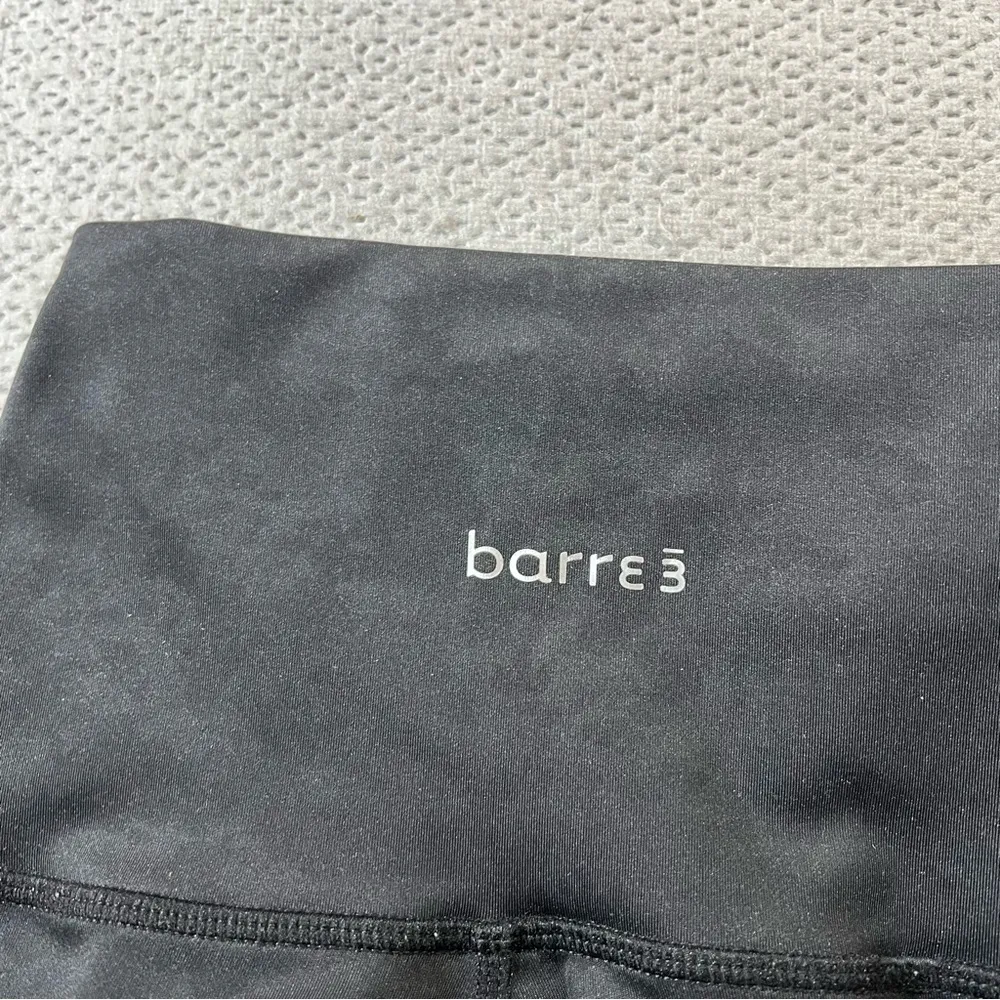 barre3 Black Grey space dye high rise leggings size XSmall EUC Gray - Image 4