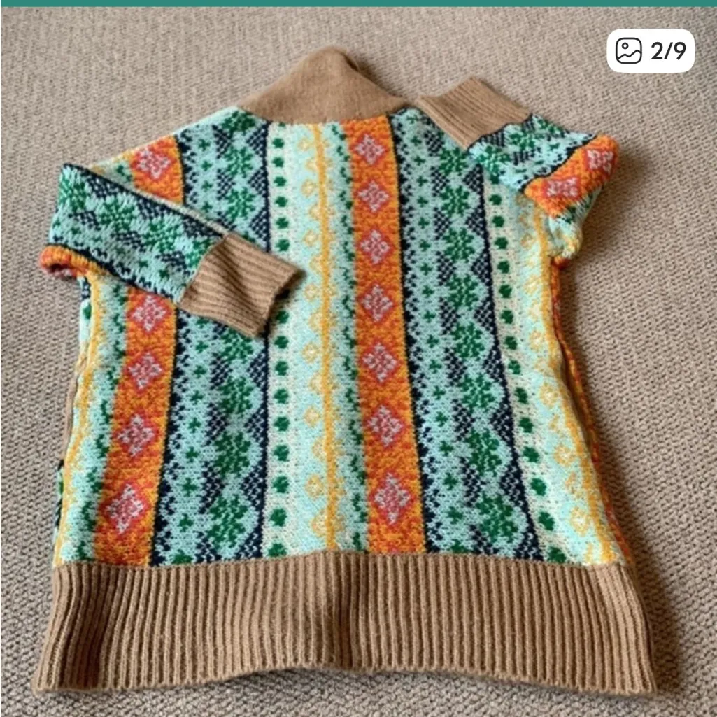 ILLA ILLA cardigan sweater fair isle Shawl neck - Image 2