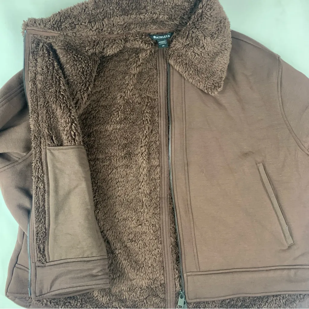 Athleta women's 2x westbound Sherpa Chocolate Fleece Outerwear jacket - Image 11