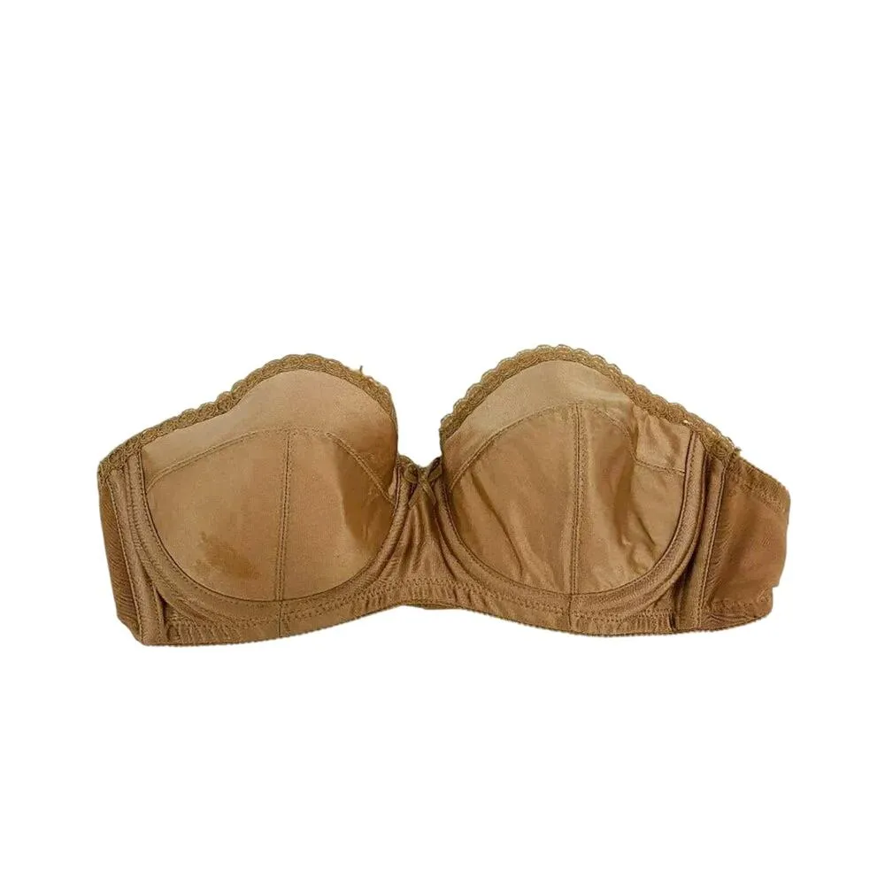 Vintage Vanity Fair Satin Cinnamon Strapless Bra Size 34A - Image 5