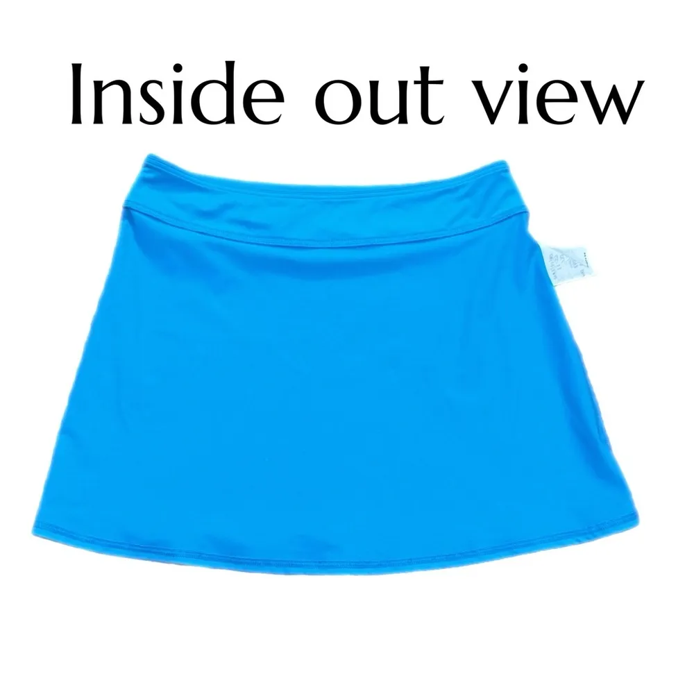 Lands' End Women's Sz 10 Mini Swim Skirt Pull On Beach Summer Vacay Blue Preppy - Image 7