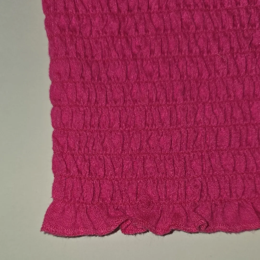 Crown & Ivy Cabana Shirt Baby Tee Textured Top Pink Large - Image 6