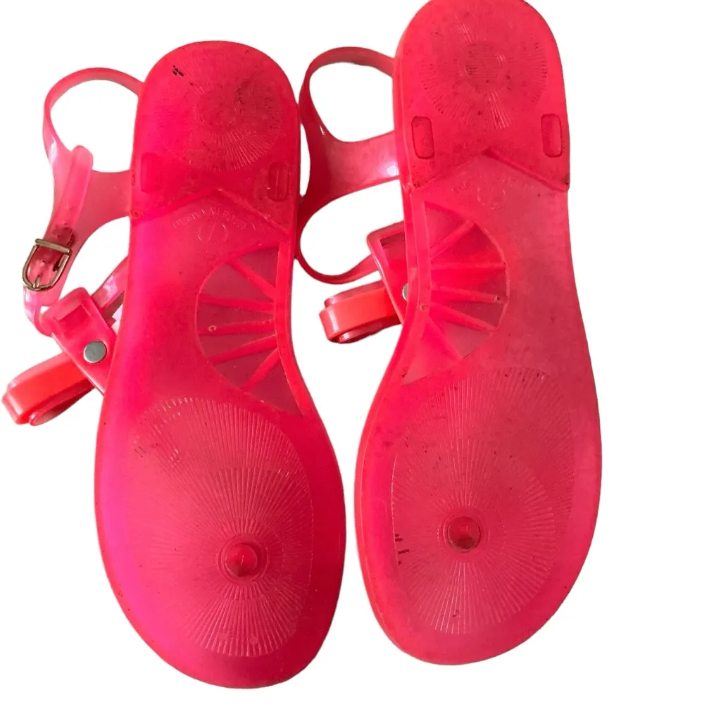 Ted baker London Barbie pink jelly sandals bow ankle strap Barbie bright pink 7 - Image 4