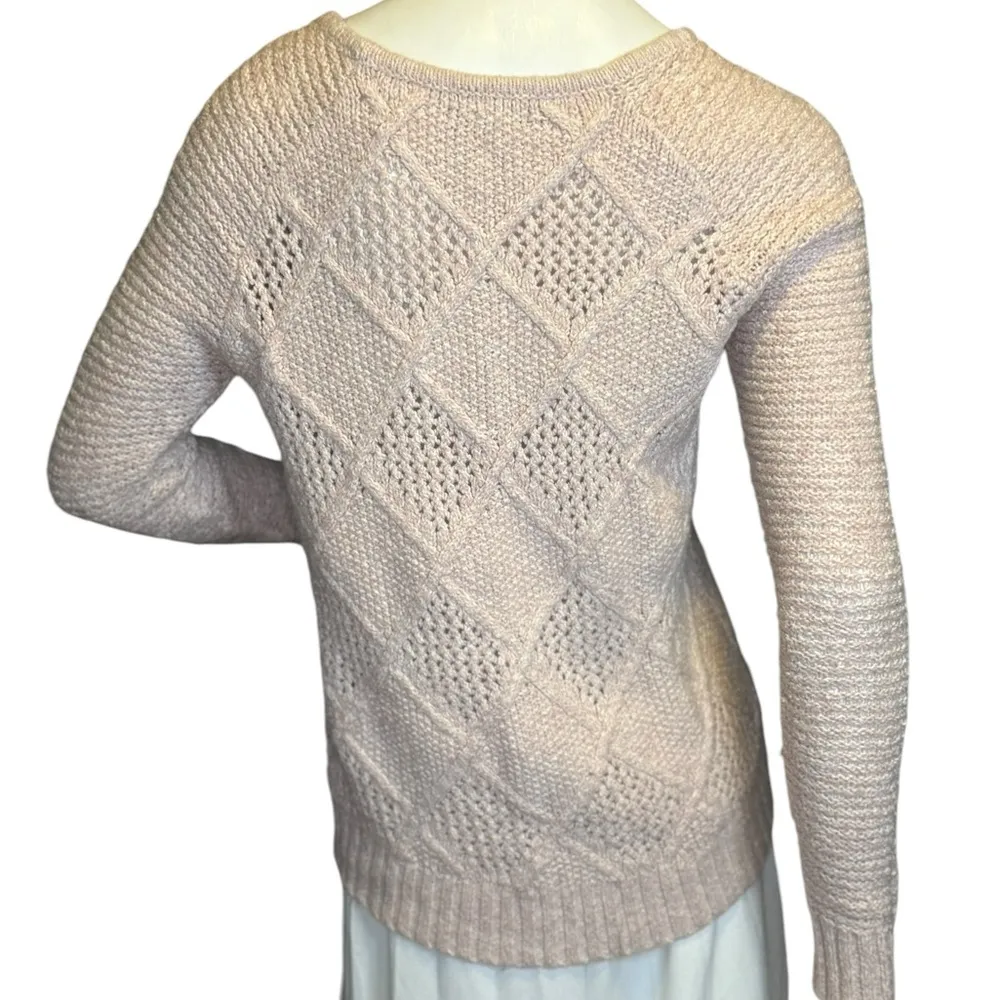 American Eagle Outfitters Pink Argyle Print Sweater Size Small. - Image 8