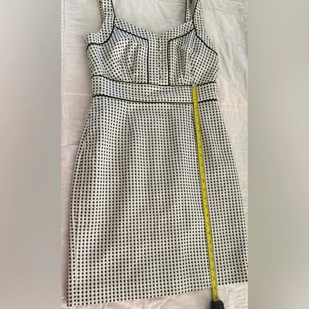 Antonio Melani Dress Womens 8 Sleeveless Ivory Brown Dots Fully Lined Sheath - Image 11