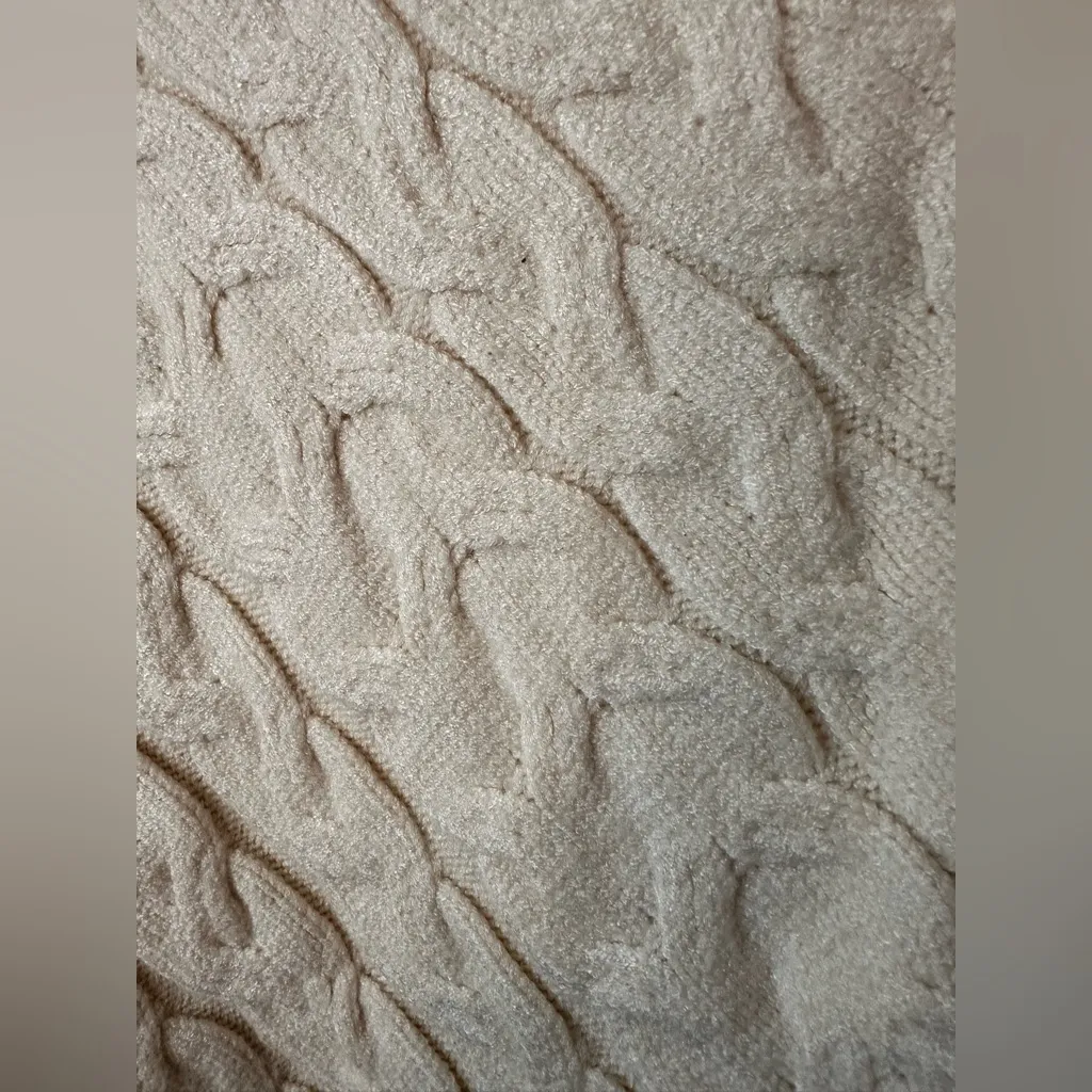 For The Republic Cream Mock Neck Open Shoulder Sweater - Image 3