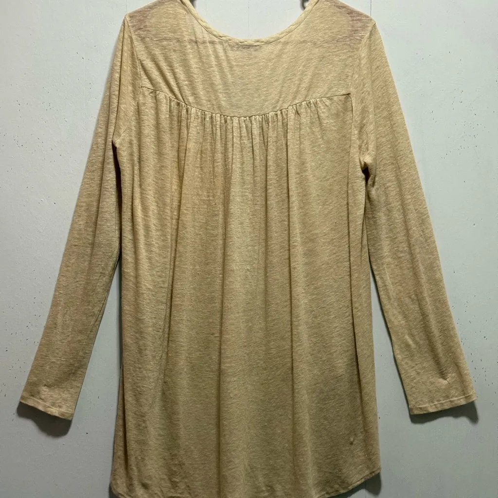 Calypso St. Barth Beige Linen Hi Low Top Blouse Women’s Sz XS - Image 10