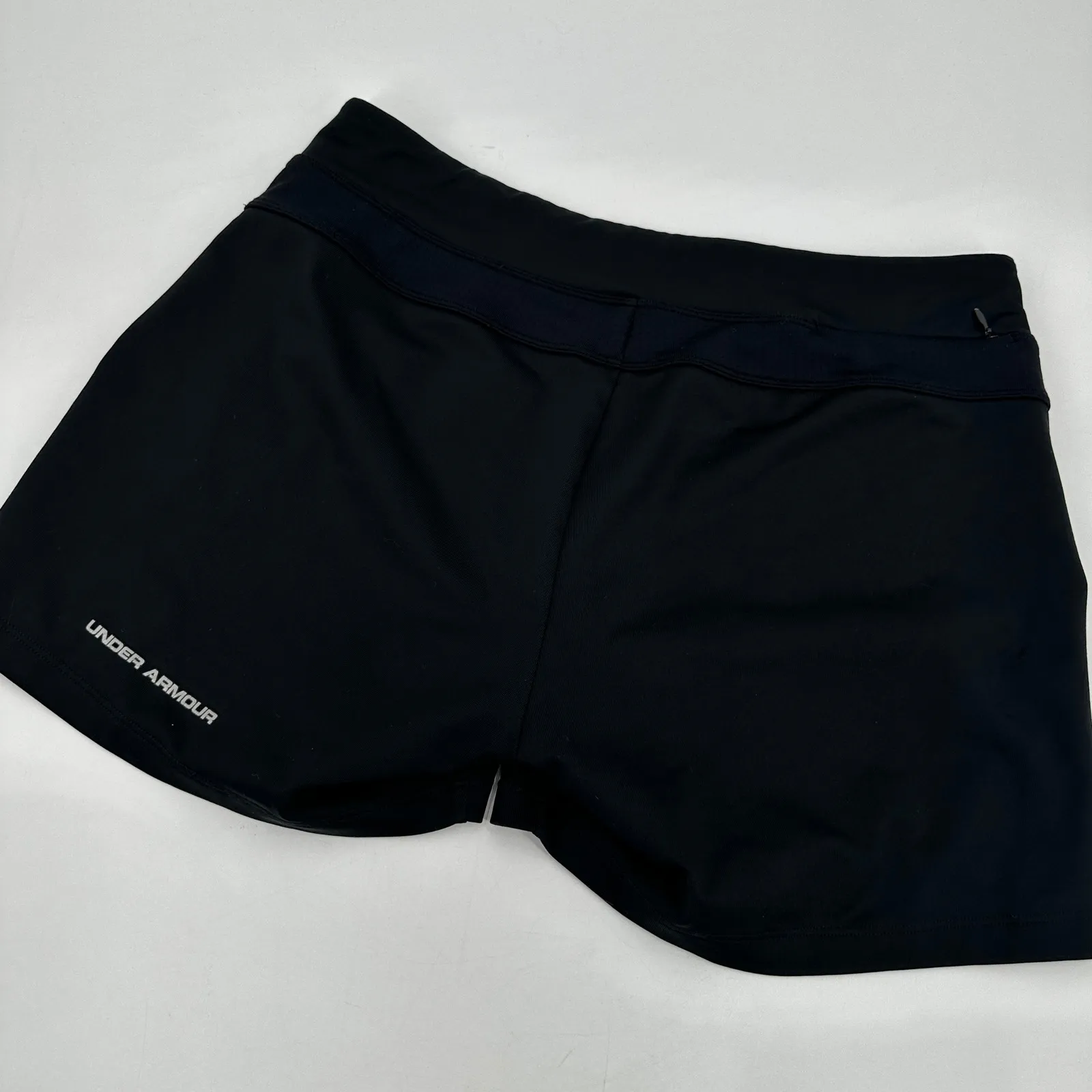 Under Armour Women Black Running Shorts Athletic Workout Performance Size Medium - Image 5