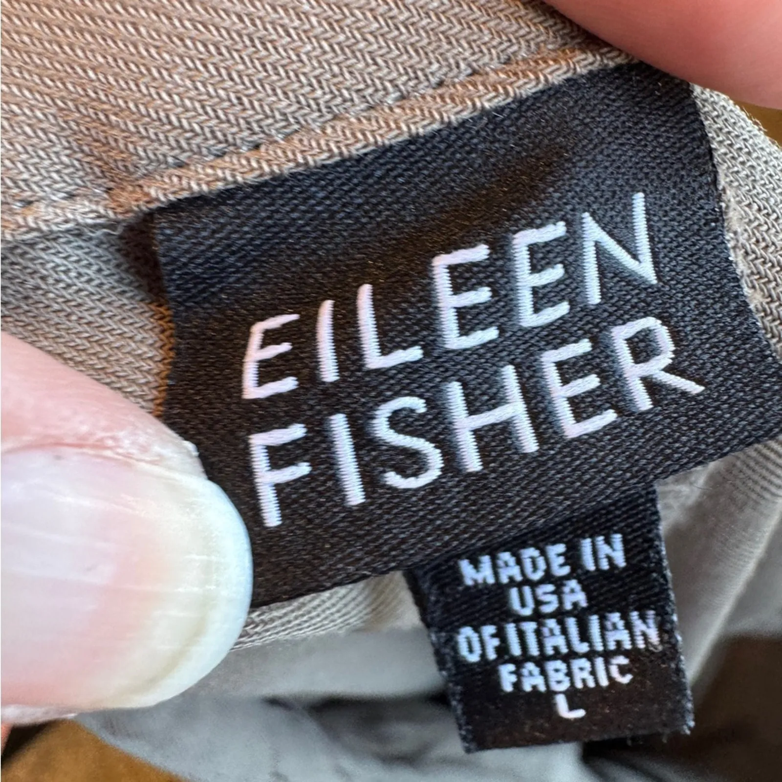 Eileen Fisher Brown Wool Straight Leg Trouser Dress Pants Womens L Lagenlook - Image 5