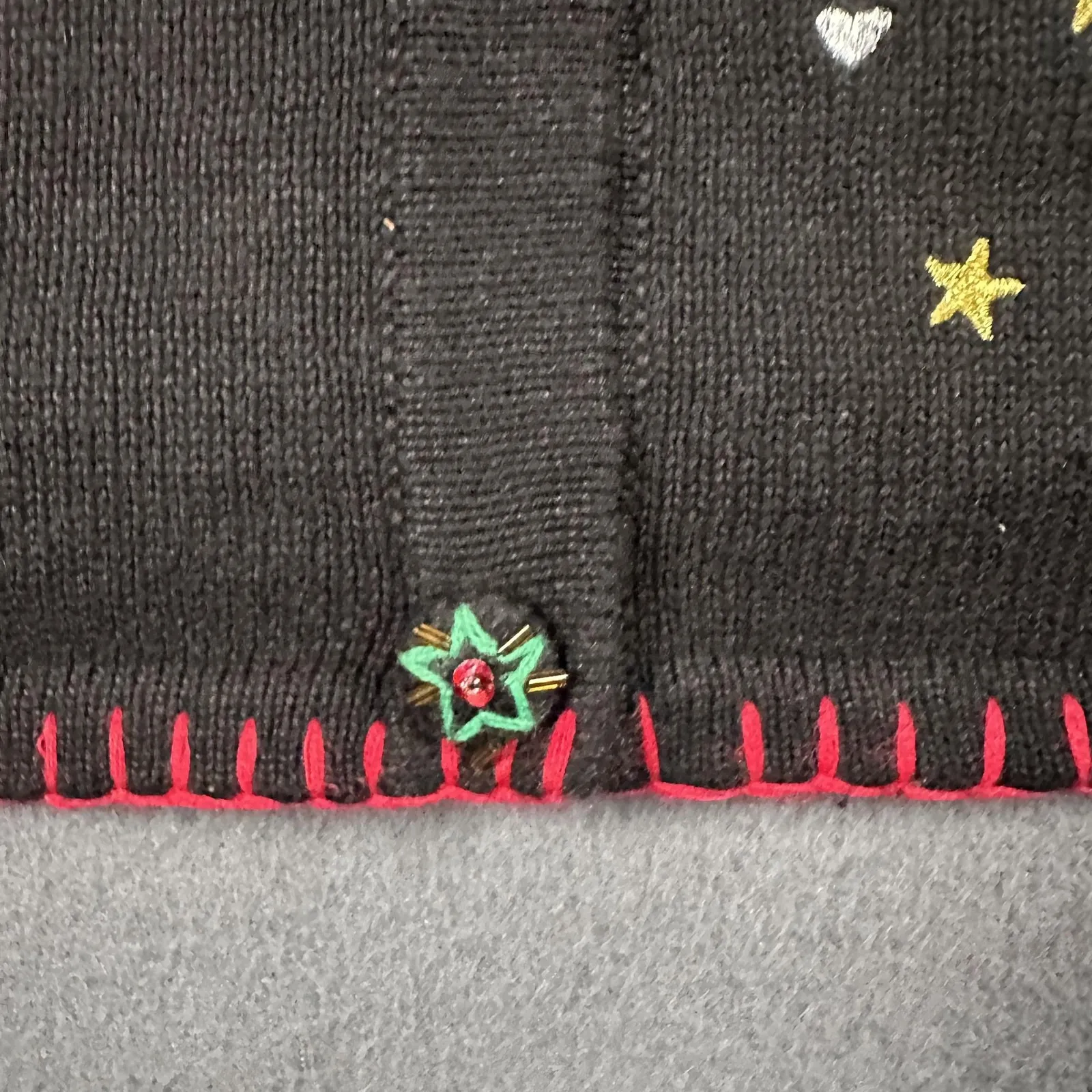 Vintage Quacker Factory Sweater Womens Large Angel Christmas Cardigan 2000s Black - Image 8