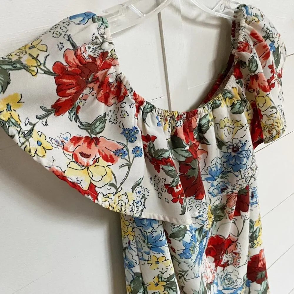 Abercrombie & Fitch Women's Strapless Floral Off the Shoulder Romantic Dress - S - Image 5