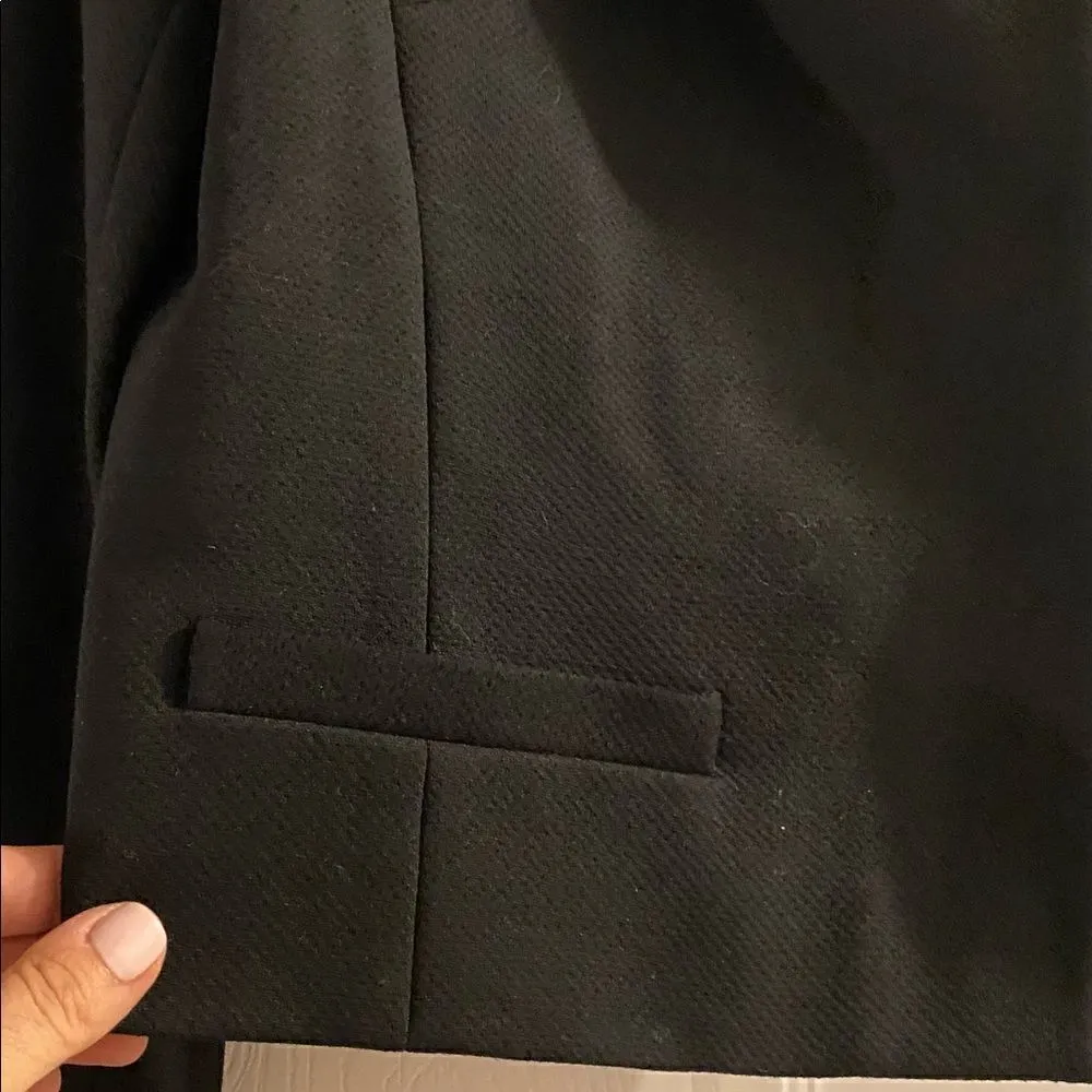 LOFT Black Wool Spandex Blend Lined Blazer Size 6 - Image 3
