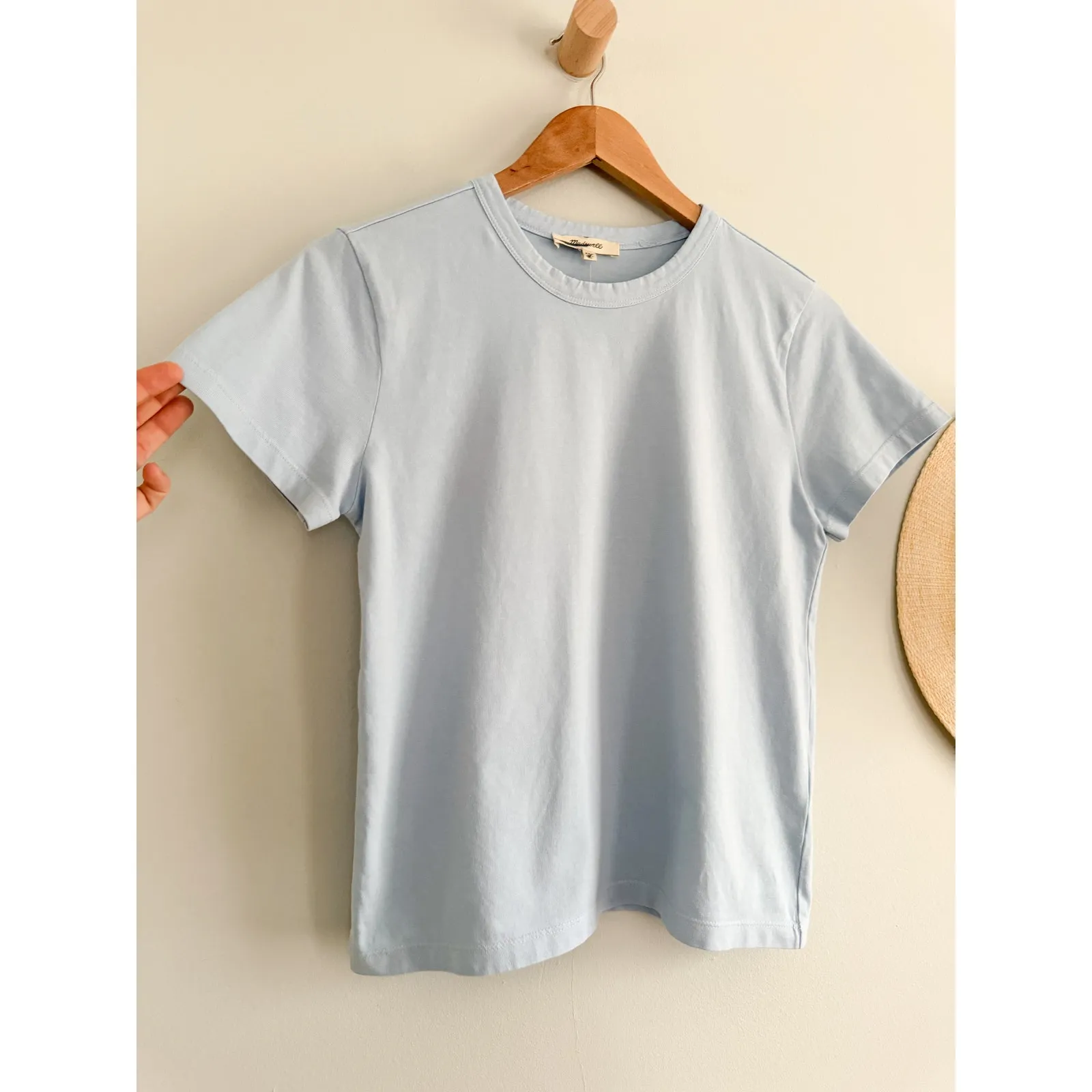 Madewell | NWT The Perfect Crewneck Tee Allday Jersey Iced Blue | Sz XXS - Image 3