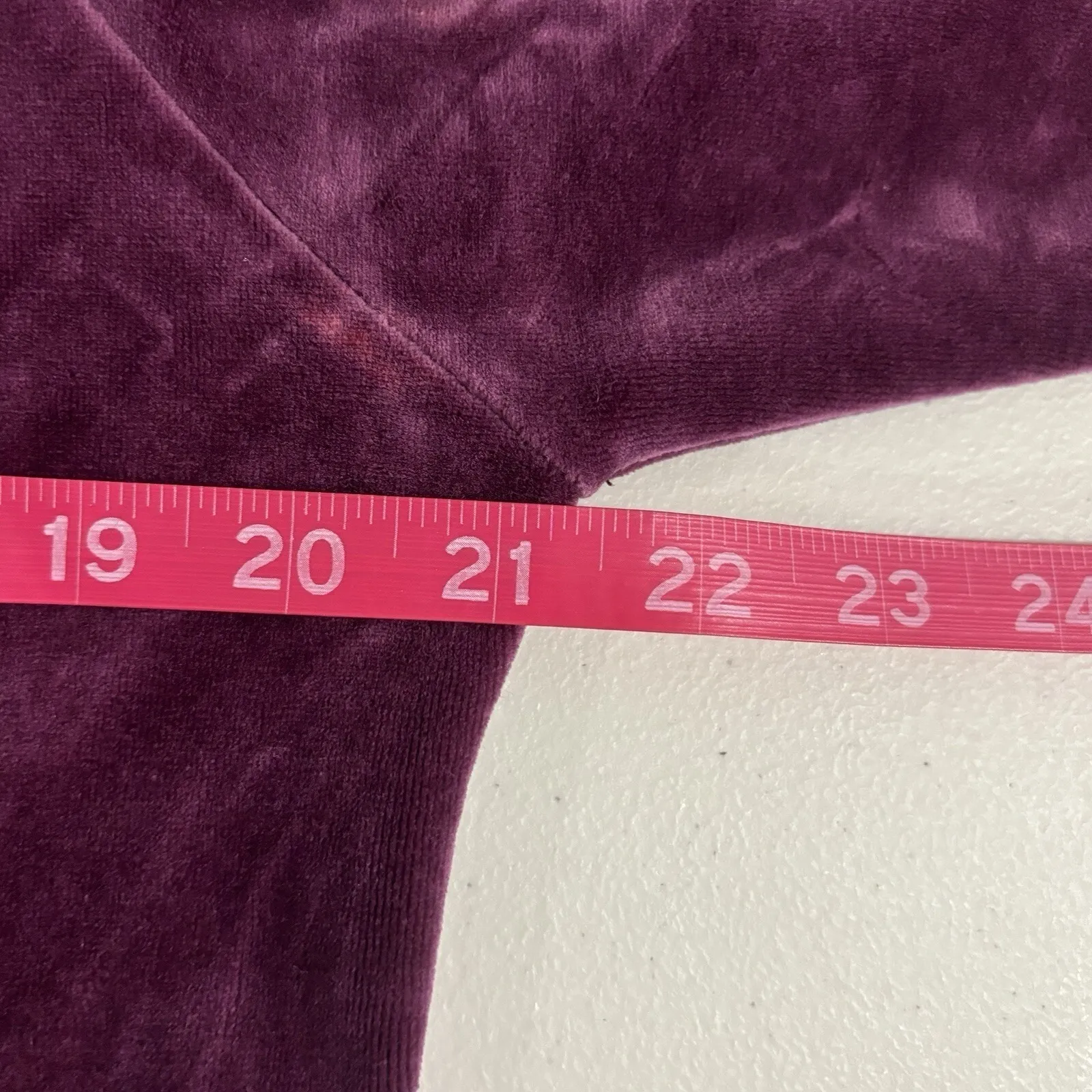 Vintage‎ GAP Zip Up Purple Plum Eggplant Velour Track Jacket Women's Zip Large - Image 7