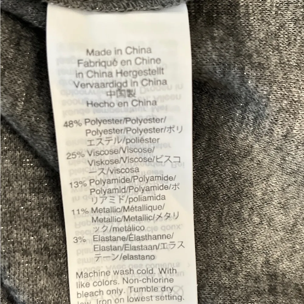 J. Crew Factory Y2K Silver Gray Metallic Mock Neck Sweater Sz S - Image 7