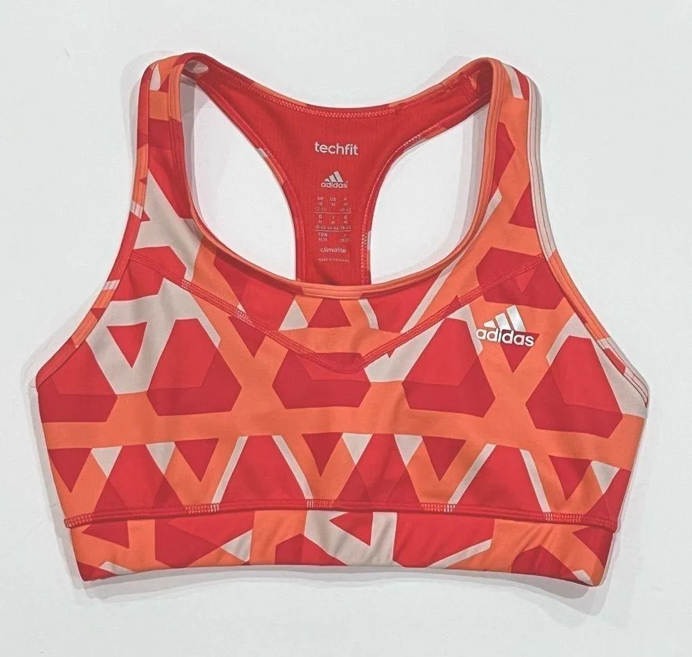 Adidas Coral Climalite Techfit Athletic Bra Size Medium - Image 7