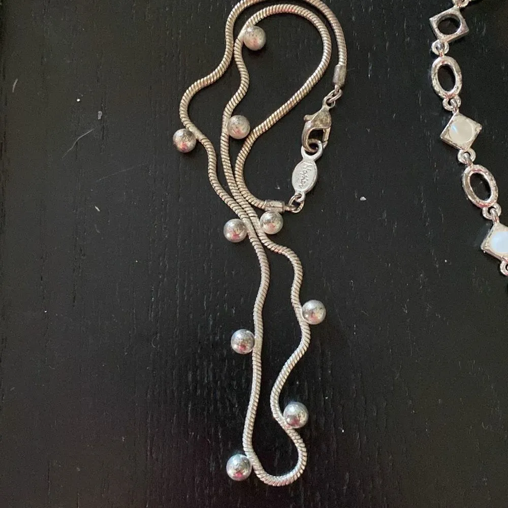 2 Napier silver tone necklaces. - Image 4