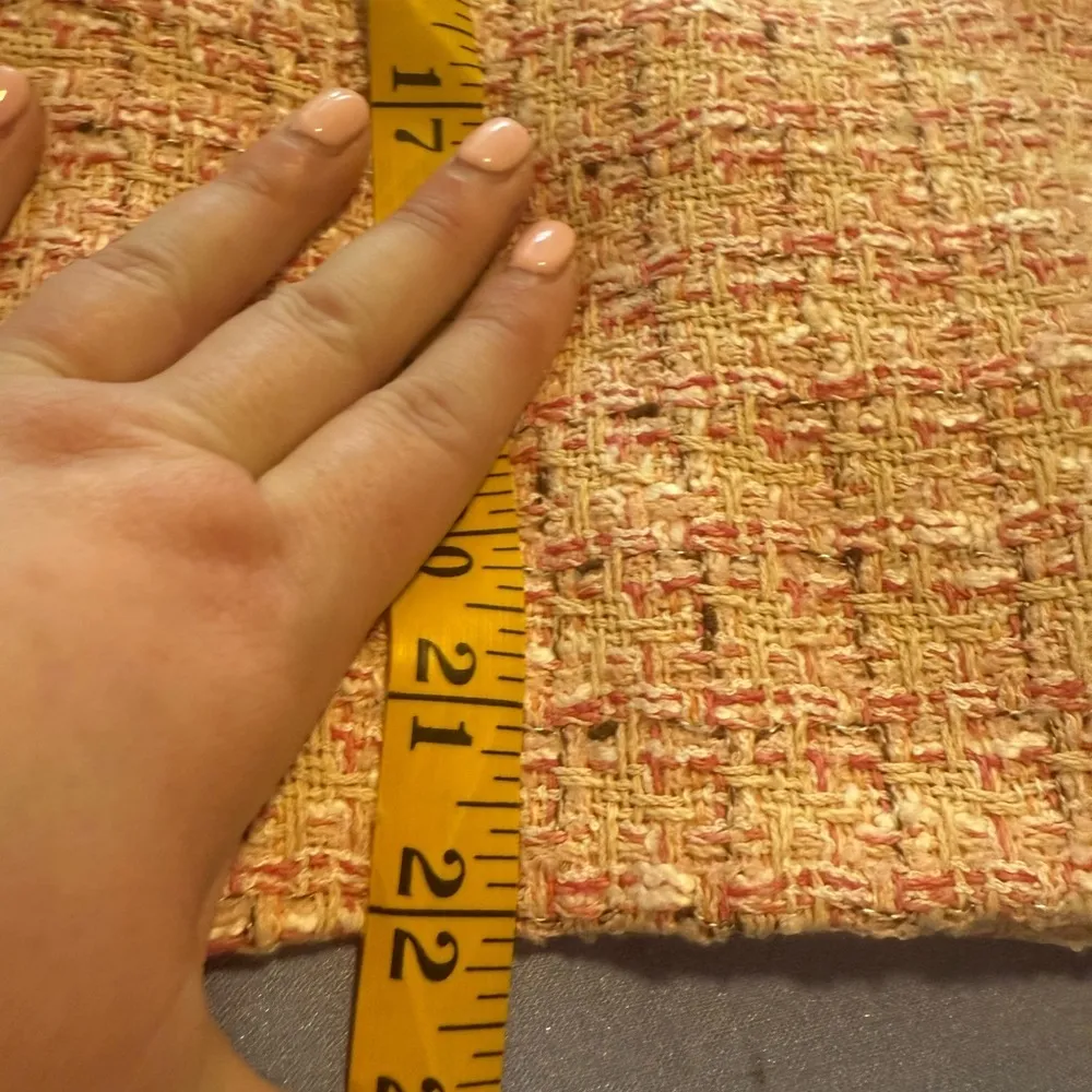 Ann Taylor Petites Pink and Cream Blazer Tailored Tweed - Image 5