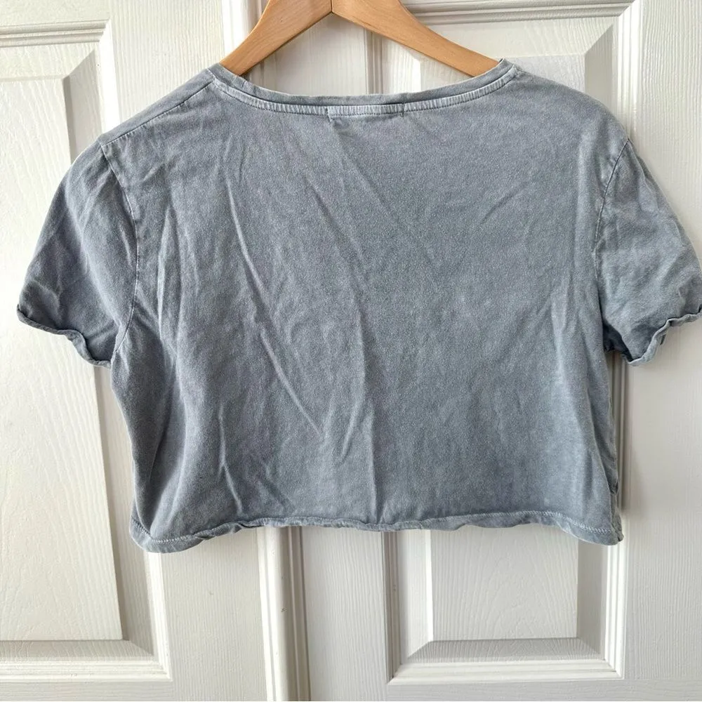 ANM grey cropped short sleeved shirt Gray Size M - Image 2