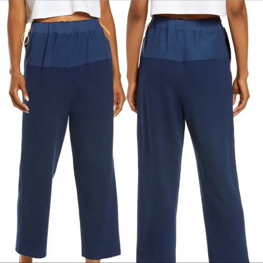 FREE PEOPLE MOVEMENT Surfside Joggers Navy Neon Orange Bungee Cord NWT SZ Small - Image 5