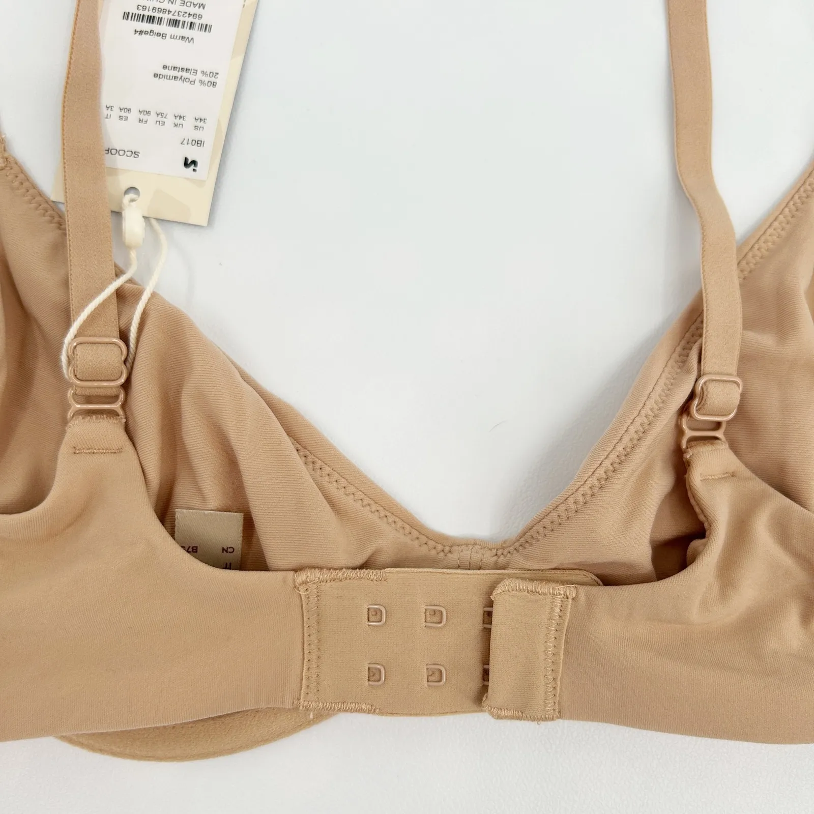 NWT INLYRIC Womens Unlined Scoop Bra Warm Beige Nude Size 34A Underwire Tan - Image 5