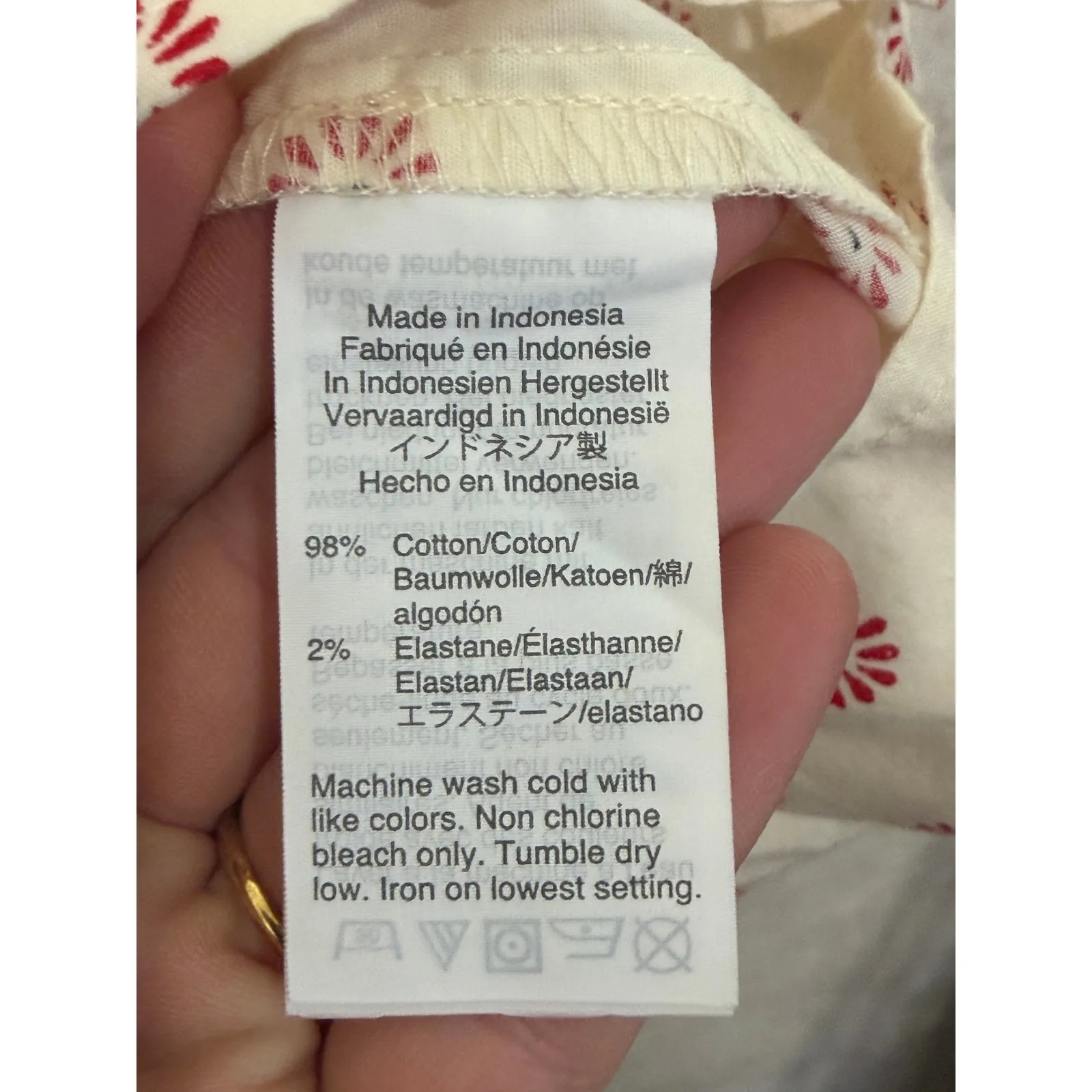 J. Crew Cream Red Floral Tie Neck Sleeveless Top Shirt Size 6 Casual Career Work - Image 4