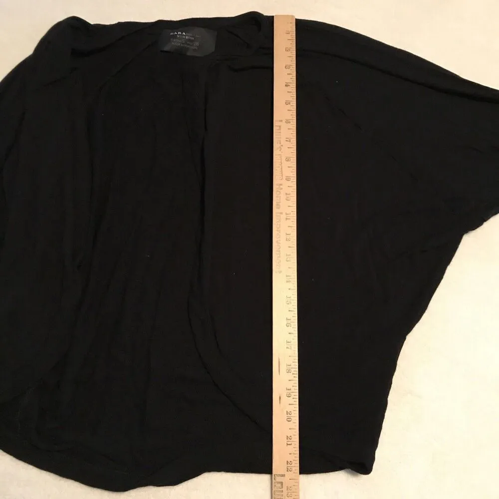 Zara Women's Long Sleeve Open Front Cardigan  Sweater Solid Black Size Small - Image 5