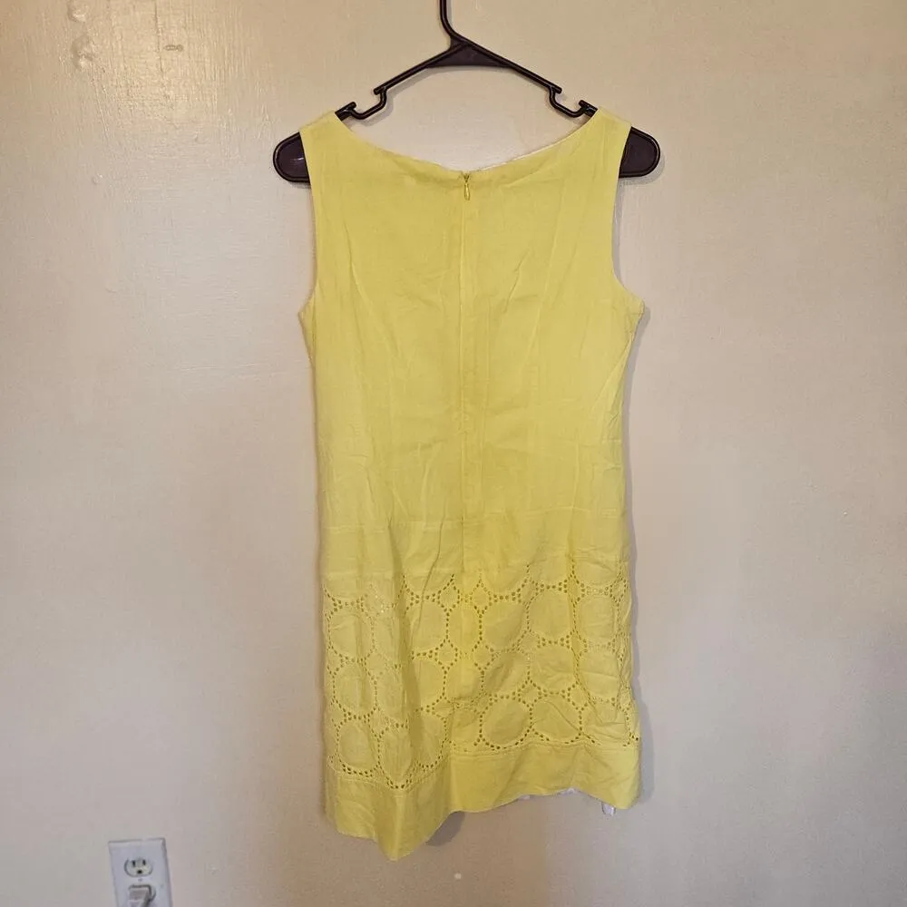 Sandra Darren Light Yellow Summer Dress Size 6P 6 Petite Wedding Bright Happy - Image 6