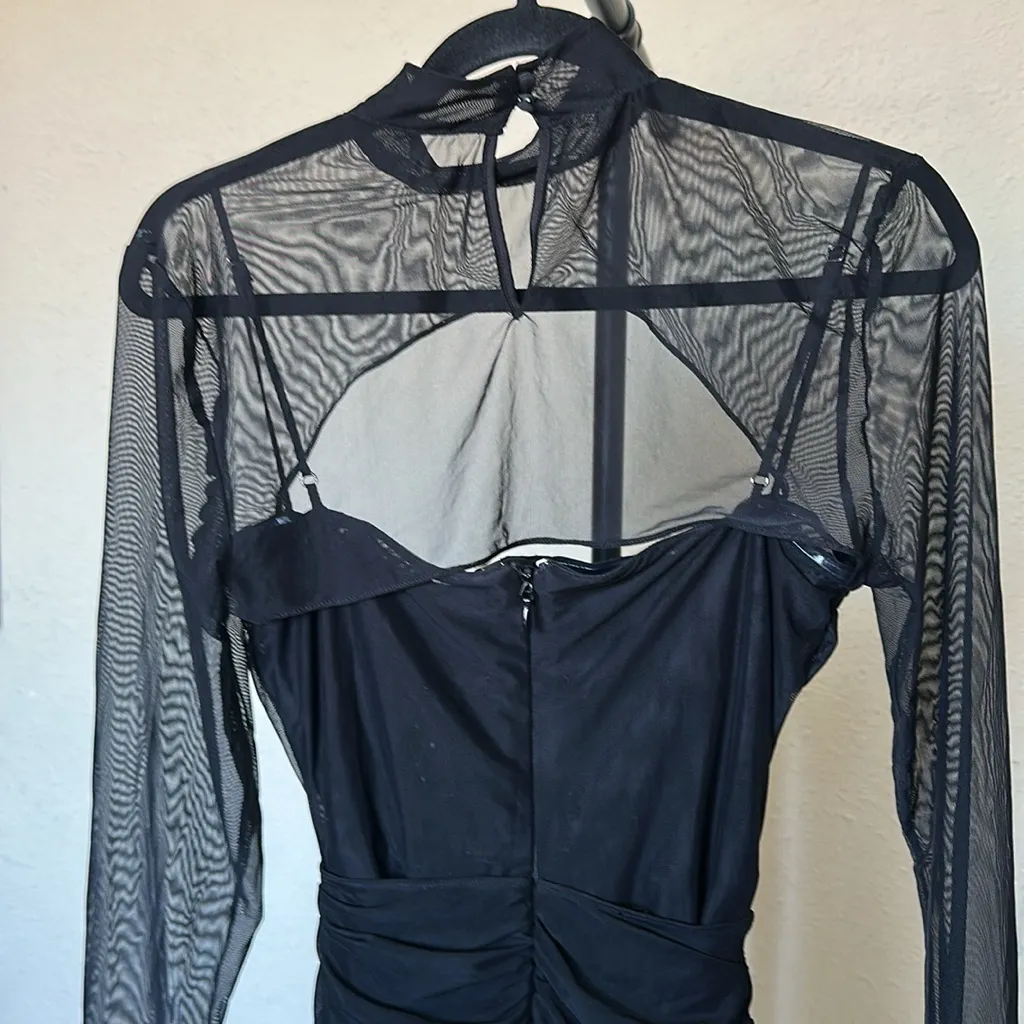 House of CB Cecilia Black Mesh Cutout‎ Mini Dress Size L NWOT - Image 7