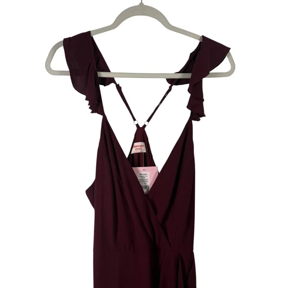 Showpo Trust Nobody Maxi Dress Wine Red Wedding Guest NEW Womens UK 18 US 14 - Image 3