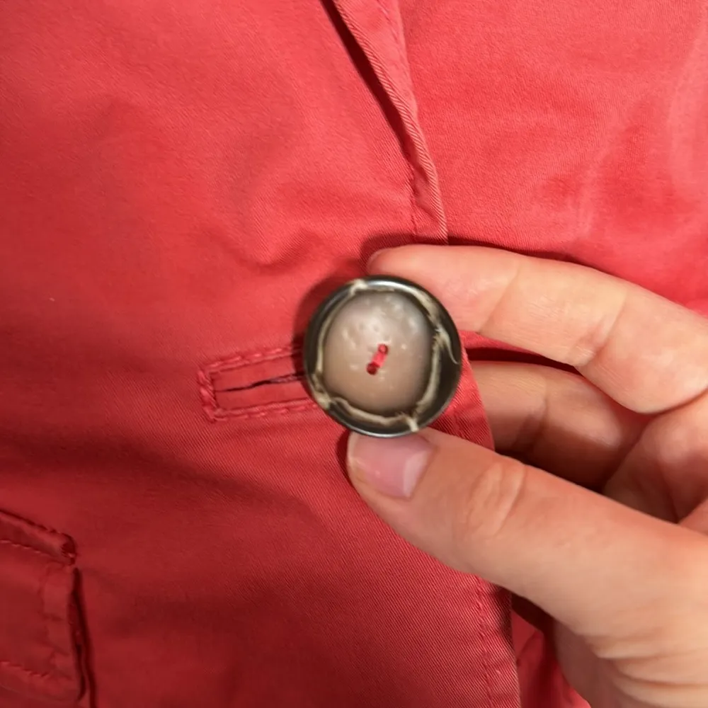 Nic + Zoe coral utility two chunky button flap pocket cotton blend blazer size L - Image 9