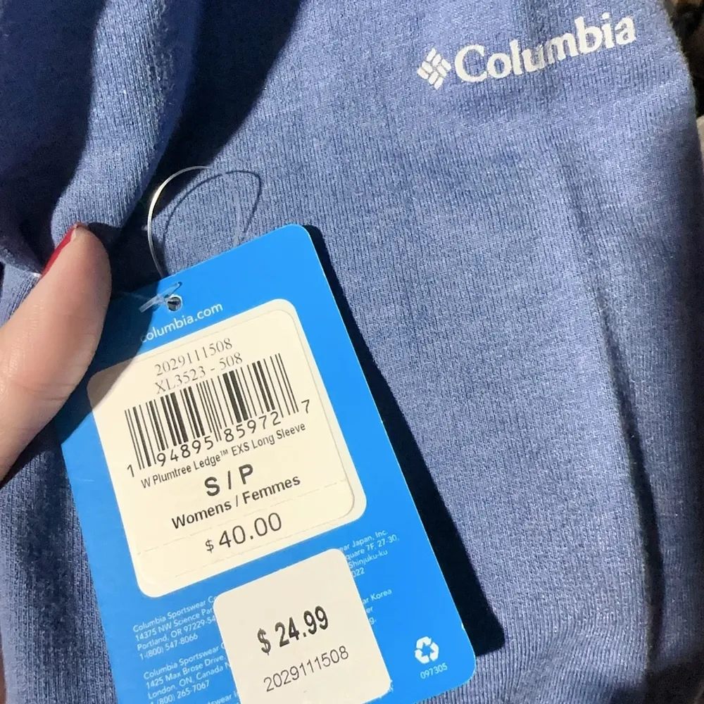 Columbia solid blue long sleeve round neck sweatshirt fleece active top NWT - Image 5