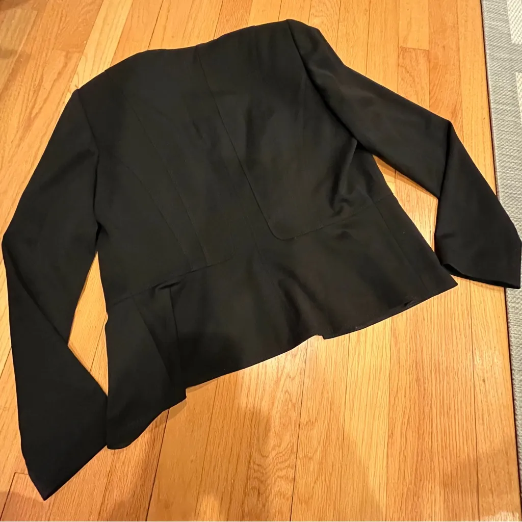 White House Black Market NWT All Season Flounce Jacket Black Size 4 - Image 7