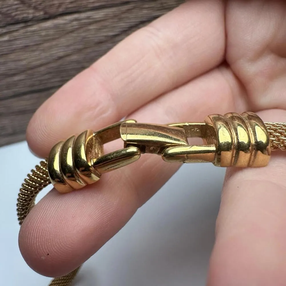 Vintage Swarovski Crystal Gold Tone Clear Necklace (Swan Signed) - Image 2